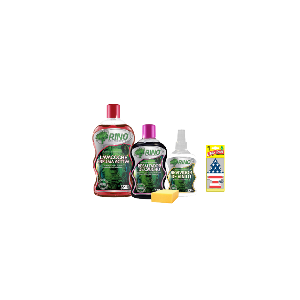 Kit Lavado1:shampoo espuma activa-Resalt caucho-Rev Vinilo-Esp-Pino-550+330+230