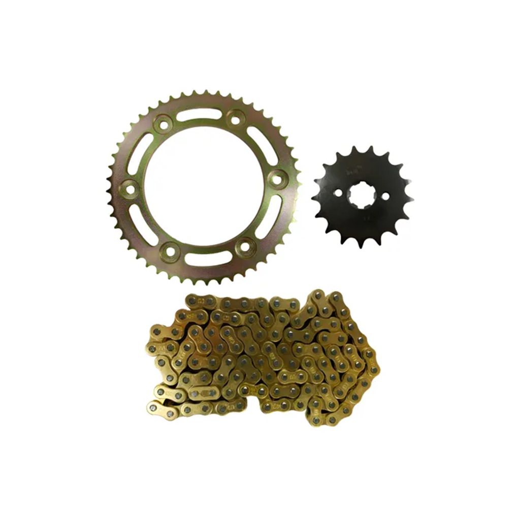 KIT TRANSMISION HONDA XR 150L 49/17 CON CADENA DORADA