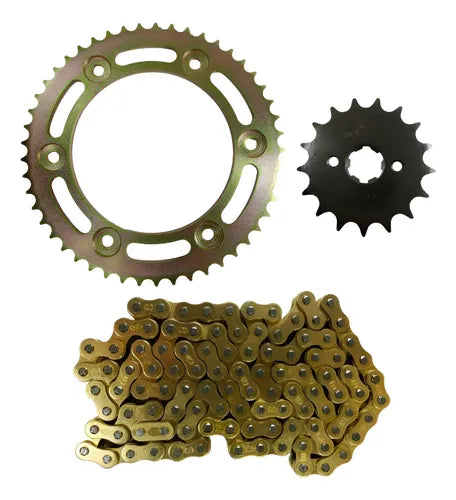KIT TRANSMISION HONDA XLR 125 CON CADENA DORADA